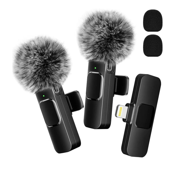 2 Microfones Lapela Sem Fio EARDOTS para Smartphones e Computadores - Ideal para Gravações e Jogos ao Vivo